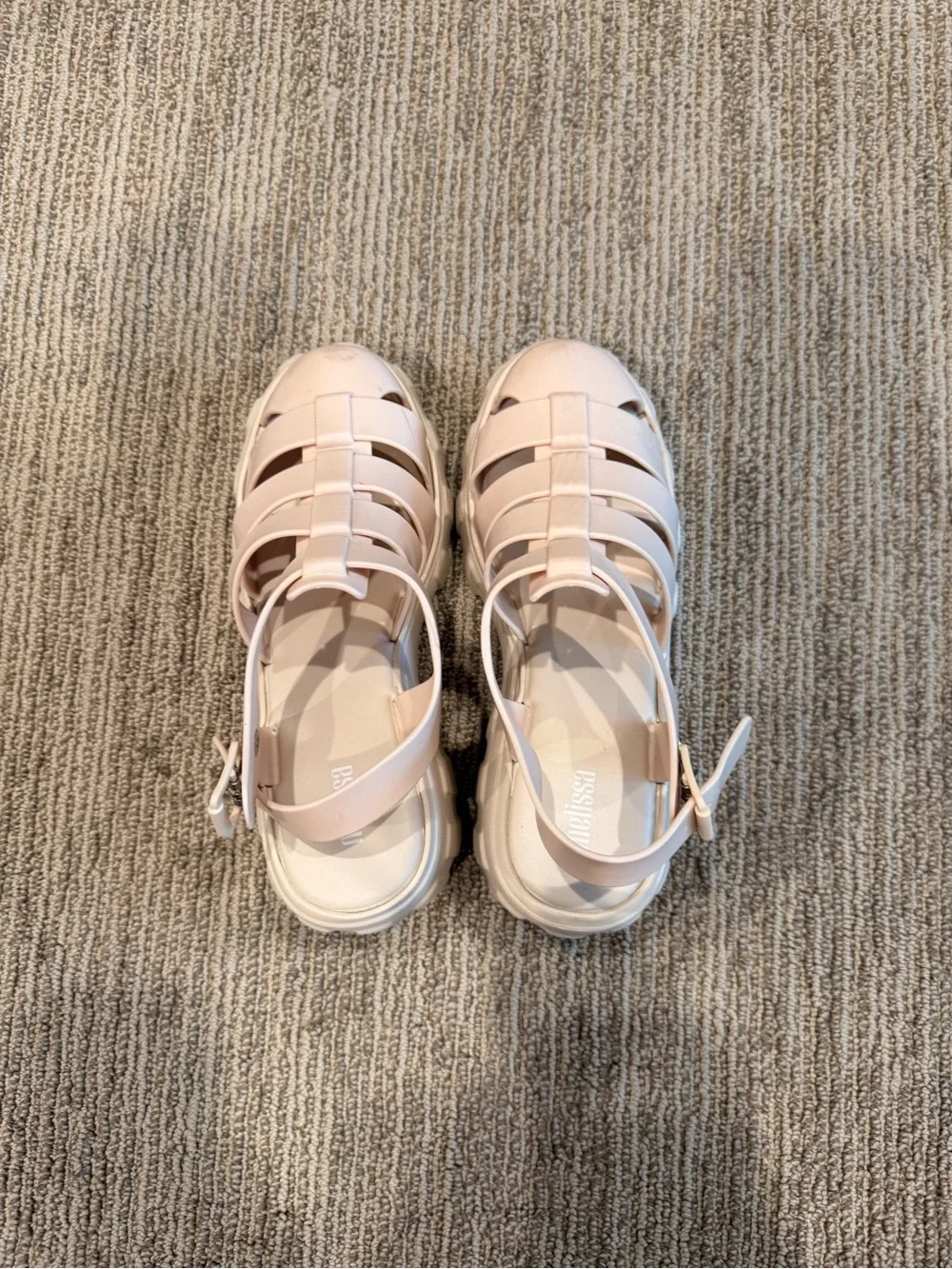 Melissa Women's Pale Pink Chunky Platform Fisherman Sandals